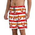 thumbnail image 2 of Bixox Men's Red Lobster printing Casual Classic Fit Short Summer Beach Shorts, 2 of 6