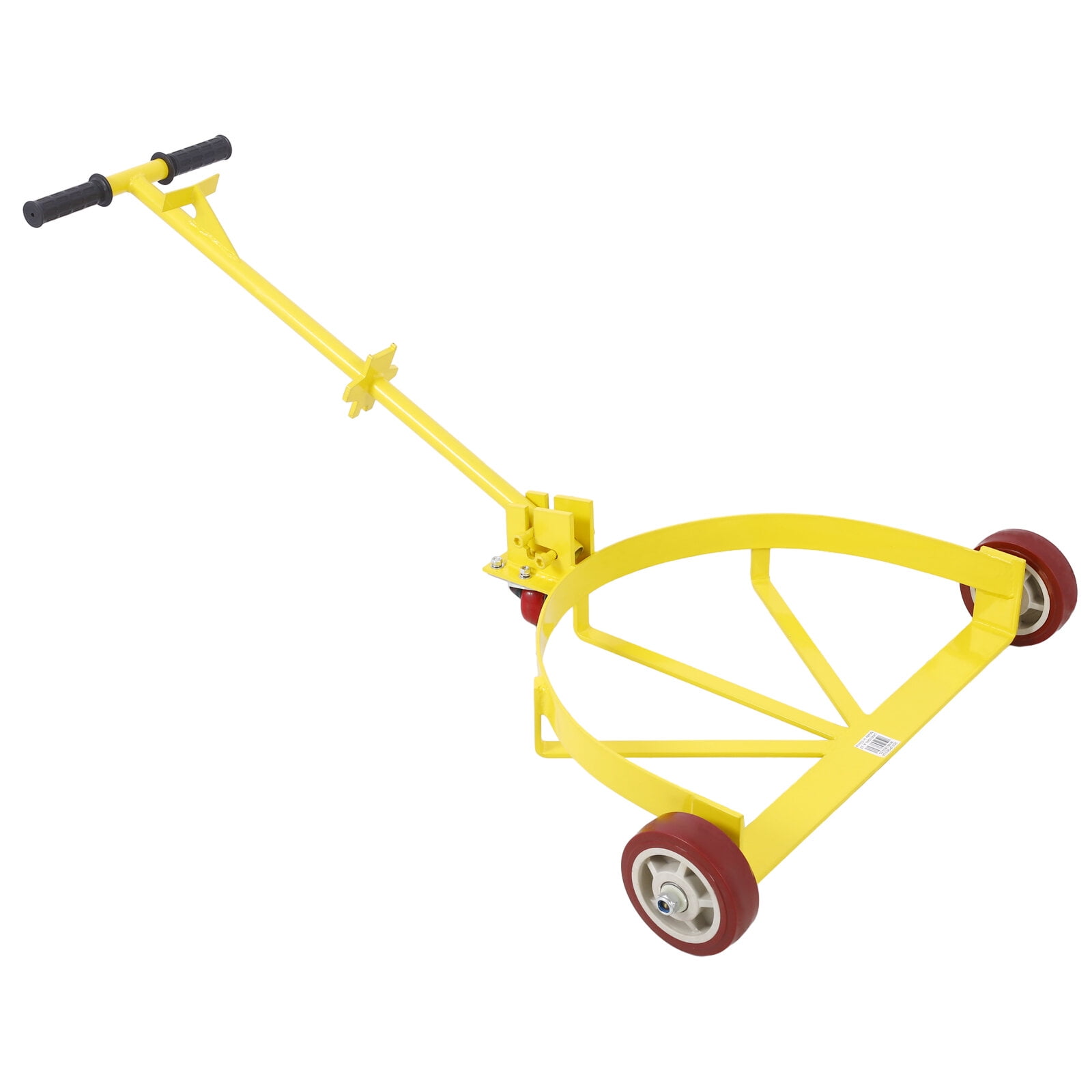 55 Gallon Drum Dolly - 1200 lb Capacity Heavy Duty Barrel Roller Cart with 3 Wheels, Low Profile Steel Drum Mover (Yellow)