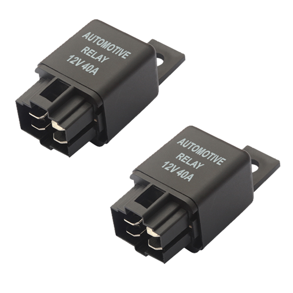 2pcs 12V 40A Relay Car Fog Light Harness ABS Relay Switch LED Work