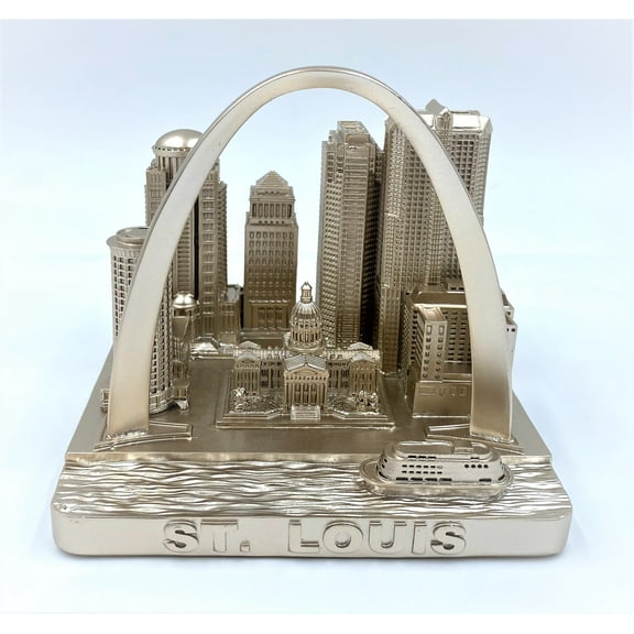 St Louis 3D City Famous Building Model Statue Souvenir Decoration for Home Office Gold 4”