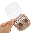 thumbnail image 4 of Unique Bargains 1 Set Contact Lens Case Integrated Square Lens Storage Case Coffee Color, 4 of 5
