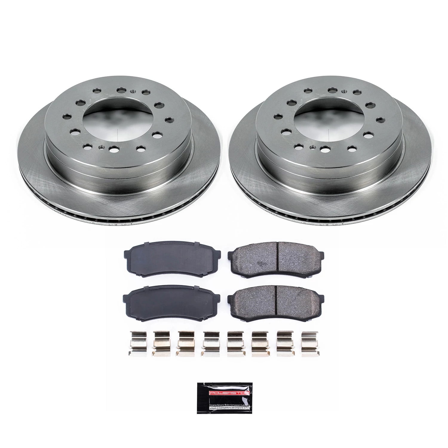Power Stop Rear Stock Replacement Brake Pad and Rotor Kit KOE2405 Fits 2004 Toyota 4Runner