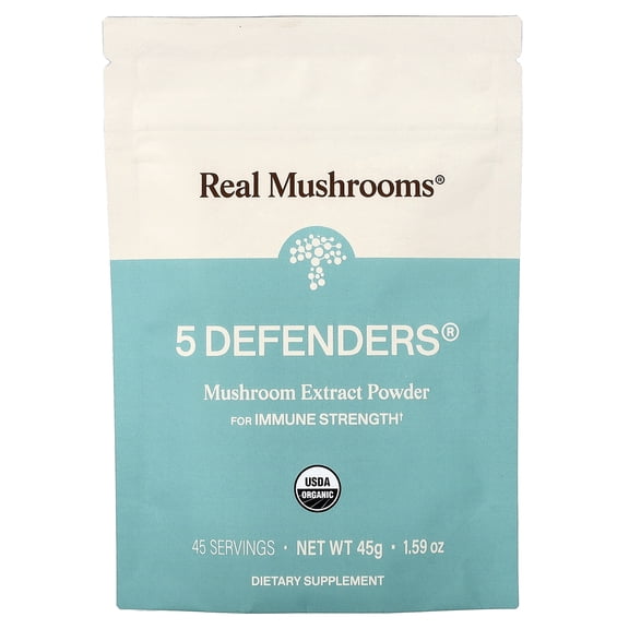 Real Mushrooms 5 Defenders®, Mushroom Extract Powder, 1.59 oz (45 g)