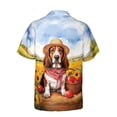 thumbnail image 2 of Vintage Basset Hound Says Hello Mother's Day Summer Sunflower Field Hawaiian Shirt Breathable Summer Unisex Merch Bassets Dog Breed Lovers Gifts Idea - 12005, 2 of 6