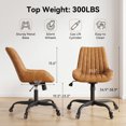 thumbnail image 2 of Armless PU Leather Office Chair, Mid-Back Desk Chair with Rubber Casters, 360 Swivel Adjustable Height, Space-Saving Computer Chair, 2 of 8