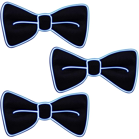 LINLIN 3 Pcs LED Bow Tie Light Up Bow Tie LED Bow Tie Adjustable Light Up Bow Tie, Novelty Bow Tie Party Glowing LED Tie