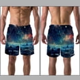 thumbnail image 3 of luoweisi Men's Beach Shorts Quick Dry Swim Trunks with Mesh Lining Galaxy L, 3 of 5
