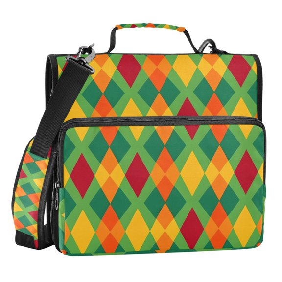 ALAZA Zipper Binder Art Checkered Grid 3 Ring Trapper Keeper File Folder Organizer Bag