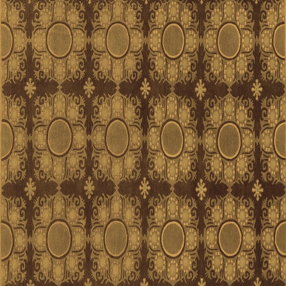 Ahgly Company Indoor Square Abstract Brown Modern Area Rugs, 7' Square