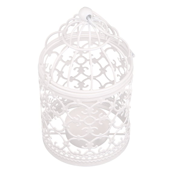 NICEXMAS Set of 2 White Iron Candle Holders with Hook , Decorative Indoor and Outdoor Home