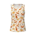 thumbnail image 4 of Xecao Flower Fox print women's scoop neck, loose-fit workout tank tops for the gym., 4 of 9