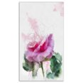 thumbnail image 2 of Pink Rose Stem with Paint Splashes - Large Floral Canvas Artwork, 2 of 3
