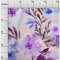 thumbnail image 1 of oneOone Polyester Lycra Fabric Watercolor Leaves & Peony Floral_Printed Craft Fabric BTY 56 Inch Wide, 1 of 4
