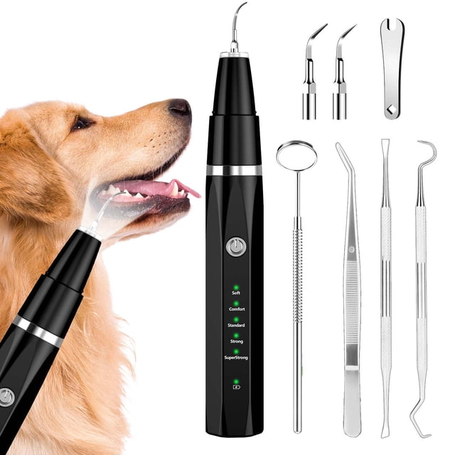 Limpiador ultrasónico para mascotas Ni-shen, removedor de placa dental, negro