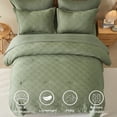 thumbnail image 3 of Flymme King Size Comforter Set with Sheets,7 Pieces Green Bed in a Bag King Geometric Textured Shabby Chic Bedding Sets for Man Women Bedroom Décor, 3 of 8
