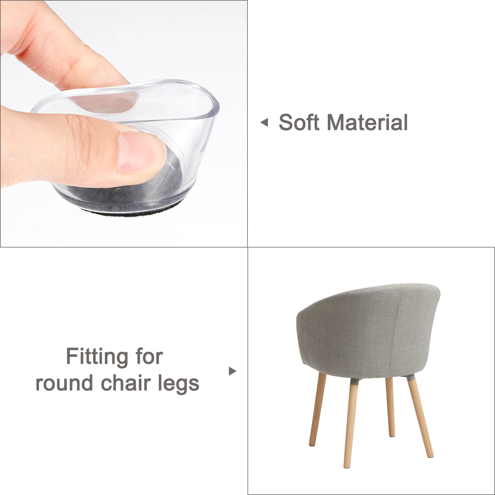 Uxcell Chair Leg Floor Protectors, & Felt Chair Leg Cover Caps for Hardwood Floor 1.38"