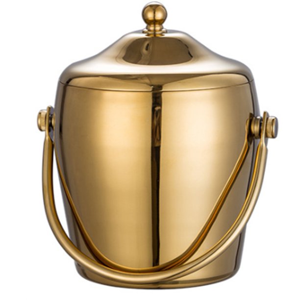 KTV Bar Utensils Ice Bucket, Creative Double Layers Stainless Steel Ice Bucket,Champagne Bucket