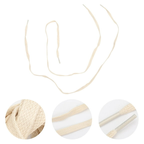 Flat Waxed Cotton Shoelaces Dress Shoes Sneakers Shoelace Casual Shoelaces Shoe Tie Beige 120cm