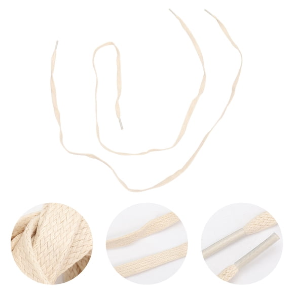ELAYARD 1Par Cordones Planos Encerados Para Uso En Casuales Y Deportivos Beige