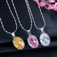 thumbnail image 5 of Trendy Purple Gems Cubic Zircon Round Women Earrings Necklace Rings Jewelry Sets, 5 of 9