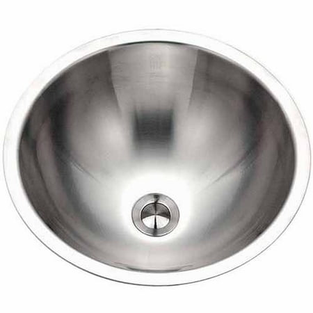 Wall Lavatory Sink Houzer CRTO-1620-1 Opus Series Conical Topmount Stainless Steel Single Bowl Lavatory Sink with Overflow ()