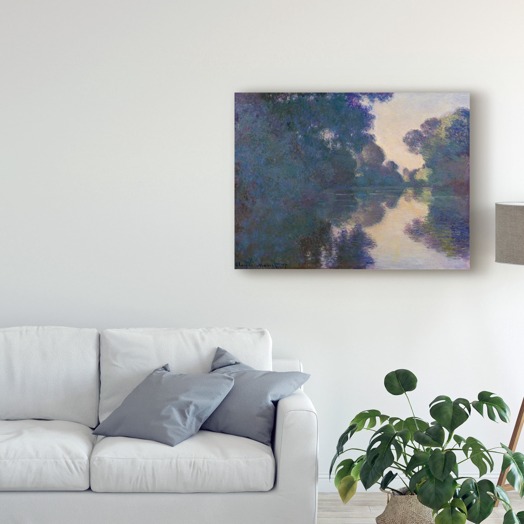Trademark Fine Art 'Morning on the Seine near Giverny' Canvas Art by Claude O. Monet