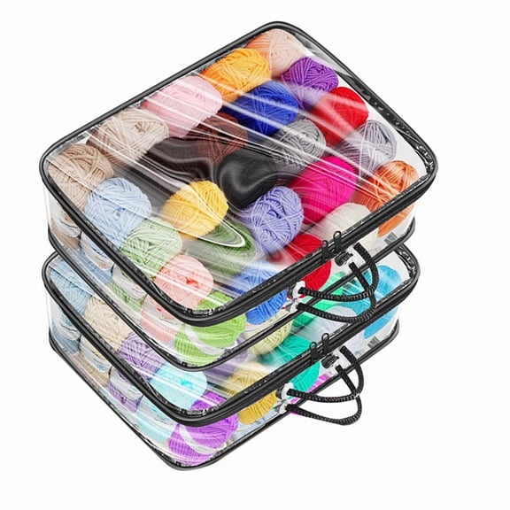 3 * Yarn Storage Bags-Black & Transparent
