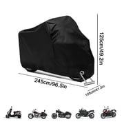 UHIAGREE Motorcycle Covers,96.5'' Ultimate Bike Covers Waterproof Outdoor with Lock-Holes,XXL,Black