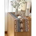 thumbnail image 5 of Table Runner 72 Inches Long for Kitchen Dining, Western Texas Star Vintage Dresser Scarf Farmhouse, Dining Table Decorations for Wedding/Parties, Retro Farmhouse Gray Brown Wooden 13 x 72 In, 5 of 8
