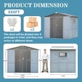 thumbnail image 3 of 8 ft. W x 6 ft. D Outdoor Iron & Solid Woodo Tool Storage Shed with Two Doors and Windows, 3 of 7