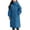 Blue, variant on Jackets for Women Plus Size 4Xl Long Sleeved Solid Color Hooded Jacket Black XXL