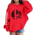 thumbnail image 1 of Aocisk Girls Baseball Print Hooded Pullover Soft Casual Sweatshirt For Daily Wear And Party Outfits Red 5-6 Years, 1 of 4