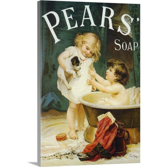 Great Big Canvas "Pears Soap - Vintage Advertisement" by Vintage Apple Collection Brown Burgundy Wrapped Canvas Print Wall Artwork