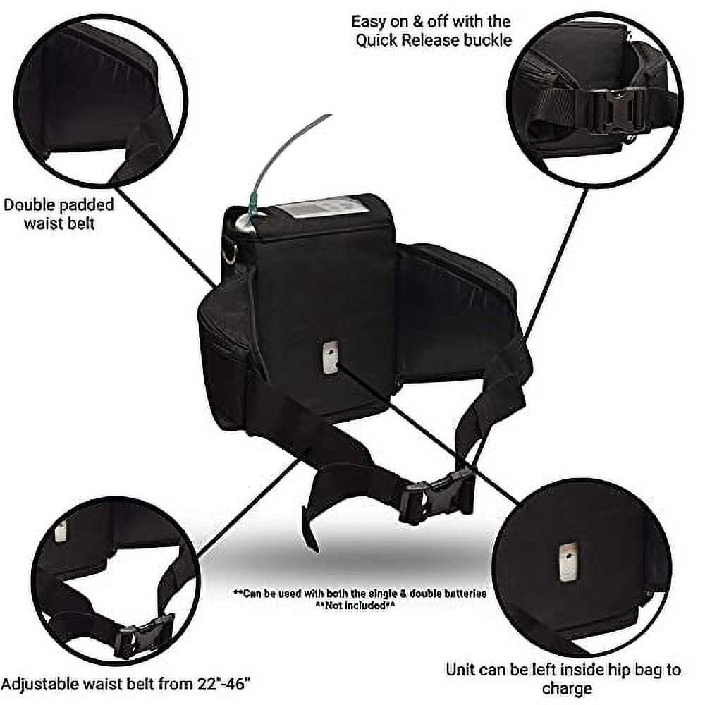 o2totes Fanny Pack Fit For  Inogen Rove 6 Hip/Fanny Pack - Black