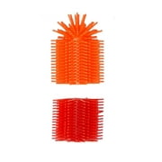Spike Silicone Fidget Tactile Pencil Topper & Grip Combo Pack - Sensory Motor Aid for School, Home, Work, (Orange/Red)