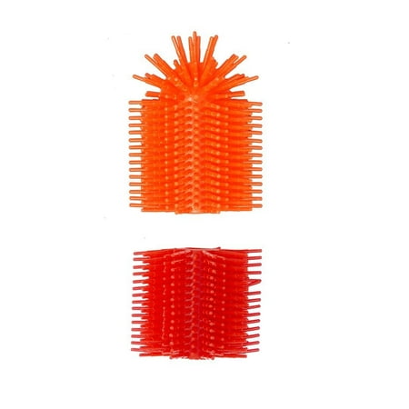 Spike Silicone Fidget Tactile Pencil Topper & Grip Combo Pack - Sensory Motor Aid for School, Home, Work, (Orange/Red)