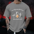 thumbnail image 2 of AWZXDE T-Shirts pour Hommes Imprimé Thème Halloween Col Rond Décontracté Graphique Feu Grande Taille Chemise Imprimée Couleur Unie Manches Courtes pour Confort et Style, 2 of 6