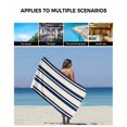 thumbnail image 5 of Navy Blue Khaki Striped Towel Set of 3, Soft Microfiber Bath Towels, Hand Towel, Washcloths, Gradient Horizontal Lines Quick-Dry Absorbent Towels for Bathroom Kitchen Hotel Beach Gym Spa, 5 of 7