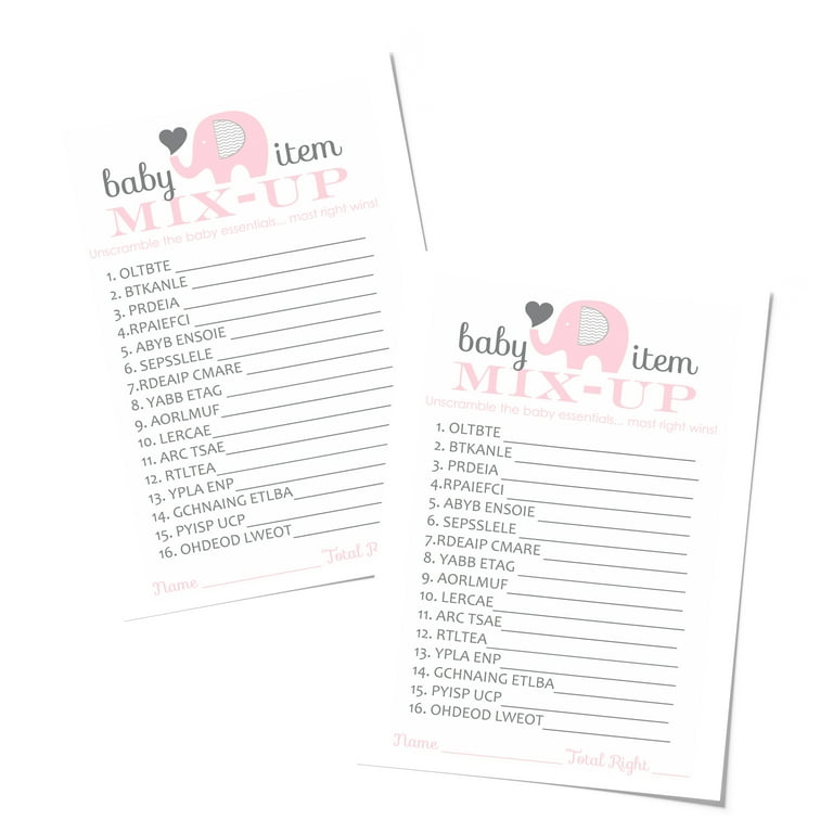 Safari Animals Baby Shower Games, Printable Games, Baby Games Pack