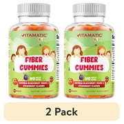(2 pack) Vitamatic Kids Prebiotic Fiber Gummies for Adults - 4G Fiber Extra Strength - Zero Sugar Added - 60 Pectin Based Gummies - Digestive Health & Regularity Support