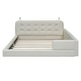 thumbnail image 6 of Generic Queen Size Upholstered Platform Bed with 2 Reading Lights, White, 6 of 9