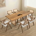 thumbnail image 6 of 70.87 * 35.43 Inch Rectangular Waves Dining Table for 6 Persons, Mid-Century Bohemian Large Kitchen Table, OAK, 6 of 7