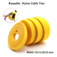 thumbnail image 1 of 5m/roll Cable Ties Reusable Loop Bundle Self Adhesive Yellow Nylon Strap Organizer Clip Wire Holder Management Fastening Tape width 25mm 5 rolls, 1 of 5