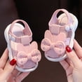 thumbnail image 6 of Gyujnb Toddler Girls Closed Toe Bunny Bow Sandals Hook Loop Soft Non- Summer Water Friendly Shoes,0-3 Months, 6 of 8