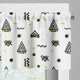 thumbnail image 3 of Ambesonne Tribal Valance Pack of 2, Abstract Curved Stripes, 54"X18", Yellow Black White, 3 of 5