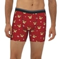thumbnail image 2 of Cauagu Reindeer Faces Festive Red Print Men's Boxer Briefs, Funny & Cute Underwear Elastic Waistband Briefs Ideal Gift for Men,1-Pack, 2 of 7