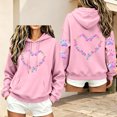 thumbnail image 6 of Women's Heart Printed Long Sleeve Hoodies Fall Fleece Lined Oversized Casual Graphic Pullover Hooded Sweatshirts S-XXL, 6 of 6