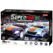 Joysway: SuperFun 101 - 1/43 USB Power Slot Car Racing Set, Layout Size: 44"x22", LED Headlights, Lap Counter, Ages 8+
