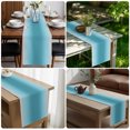 thumbnail image 5 of Ombre Turquoise Table Runner 90 Inches Long,Solid Color Gradient Minimalist Modern Kitchen Dining Burlap Linen Tablerunner for Small/Round/Square/Wedding/Coffee/Dining Table Party Home Décor 13 x 90, 5 of 9