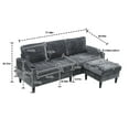 thumbnail image 4 of 77.36" Modular Sectional Sofa, Modern L-Shaped Couch with Movable Storage Ottoman, Pockets and Cup Holders, Cozy Sectional Sofa Couches for Living Room, Bedroom, Grey, 4 of 9